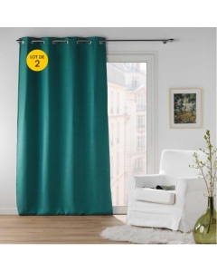 Lot de 2 rideaux épais 135 x 240 cm occultant jacquard Blake Bleu
