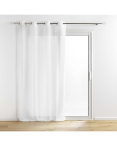 Voilage a oeillets 140 x 240 cm aspect brillant Sunline Blanc/argent