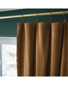 Rideau ajustable + 8 anneaux pince  140 x 270 cm velours de coton César Camel