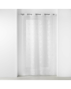 Panneau a oeillets 140 x 240 cm voile sable brode hoops Blanc