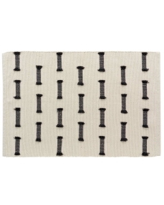 Tapis rectangle 50 x 80 cm coton tisse uni+fils coupes juline Naturel