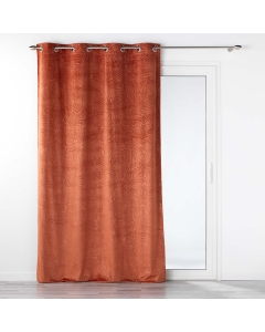 Rideau occutant 140 x 240 cm en velours relief Analia Terracotta