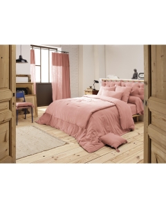 Housse de couette gaze de coton Luxe 260 x 240 cm Rose pêche
