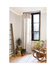 Rideau ajustable + 8 anneaux pince gaze de coton 140 x 300 cm gaïa pampa Naturel