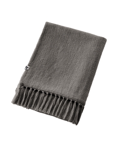 Plaid 130x160 cm en coton texturé Sixtine – Gris