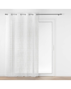 Voilage a oeillets 140 x 240 cm voile sablé brodé metallisé Odessa Or