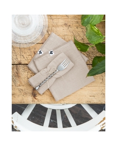Lot de 3 serviettes gaze de coton 40 x 40 cm gaïa pampa Naturel