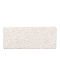 Tapis de bain 50 x 120 cm microfibre unie relief ricochet Blanc