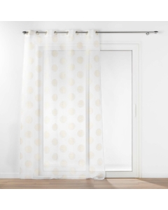 Voilage a oeillets 140 x 240 cm voile sablé  imprimé metallisé Sixtine Or