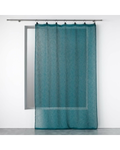 Voilage a anneaux 140 x 240 cm voile tissé Linka Bleu