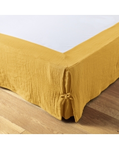 Cache-sommier gaze de coton 140 x 190 cm Gaia Jaune safran