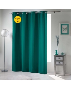 Lot de 2 Rideaux occultant spécial petites fenêtres 135 x 180 cm occult Emeraude