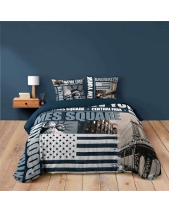 Housse de couette 240 x 220 cm coton 42 fils + 2 taies Broocklyn