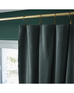 Rideau ajustable + 8 anneaux pince  140 x 270 cm velours de coton César Ardoise