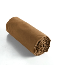 Drap housse coton luxe 140 x 190 xcm  bonnet 30 cm Ambre Camel