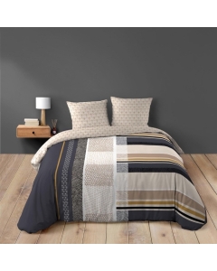Housse de couette 240 x 220 cm coton 42 fils + 2 taies Romeo