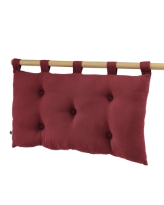 Tête de lit 5 boutons avec passants – 50 x 80 cm – Gaze de coton Gaïa Bordeaux
