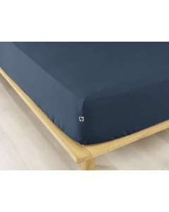 Drap housse flanelle chaude 140 x 190 cm Bonnet 30 cm Candice Bleu