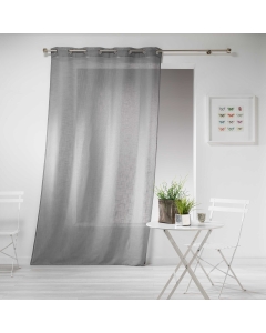 Panneau a oeillets 140 x 280 cm effet lin tisse haltona Gris