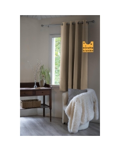 Lot de 4 rideaux occultants à oeillets – 140 x 180 cm – Petite Hauteur Beige