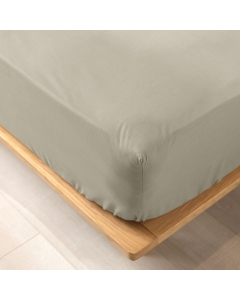 Drap housse Queen size 160 x 200 x 30 cm coton bio 57 fils Biolina Taupe