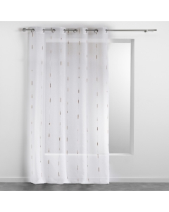 Panneau a oeillets 140 x 280 cm voile sable fils chenille chenilla Naturel