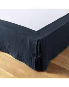 Cache-sommier gaze de coton 160 x 200 cm Gaia Bleu