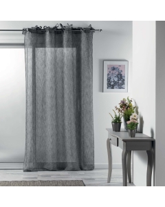 Voilage à nouettes 140 x 240 cm voile tissé Charlotte Anthracite