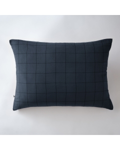 Taie d'oreiller gaze de coton tissée  50 x 70 cm Gaia Match Bleu marine