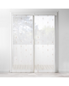 Paire droite passe tringle 2x70x240 cm voile sable fil chenille chenilla Naturel