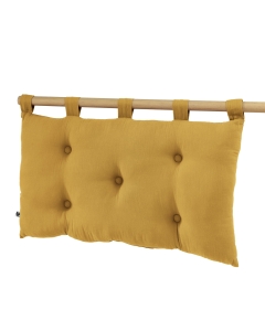 Tête de lit 5 boutons avec passants – 50 x 80 cm – Gaze de coton Gaïa Jaune safran
