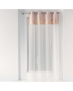 Voilage a oeillets 140 x 240 cm + haut velours Mila rose Dragee
