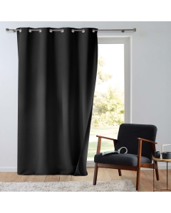 Rideau tamisant 135 x 260 cm isolant thermique Micropolar Noir
