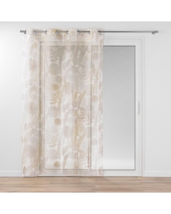 Voilage a oeillets 140 x 240 cm voile sablé imprimé metallise Melisse