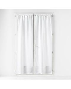 Paire droite passe tringle 2 x 70 x 200 cm effet lin tisse haltona Blanc