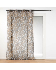 Voilage a oeillets 140 x 280 cm voile sablé imprimé Cabana Camel