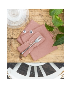 Lot de 3 serviettes gaze de coton 40 x 40 cm gaïa rose pêche Rose