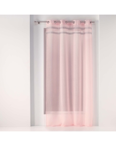 Voilage à oeillets 140 x 240 cm voile sablé + strass Satinela Rose