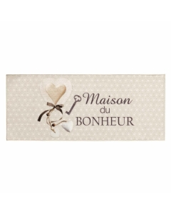 Tapis antidérapant rectangle 50 x 120 cm imprime digital Happiness