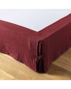 Cache-sommier gaze de coton 160 x 200 cm Gaia Bordeaux