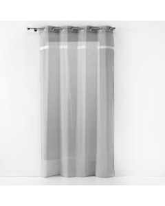 Panneau a oeillets 140 x 240 cm effet lin tisse fantaisie everest Gris