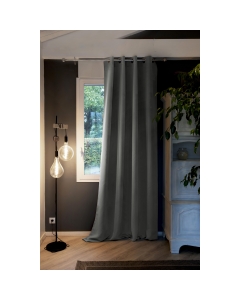 Rideau occultant isolant phonique + polaire 180 x 260 cm Inuit Gris anthracite