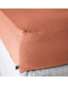 Drap Housse 180 x 200 cm en Lyocell Uni Lysandre Terracotta