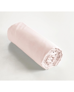 Drap housse coton luxe 140 x 190 cm bonnet 30 cm Ambre Rose clair