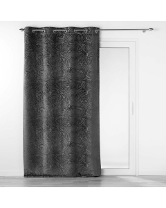 Rideau occutant 140 x 240 cm en velours relief Analia Anthracite