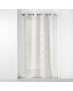 Voilage a oeillets 140 x 240 cm effet li brodé Sonata Naturel