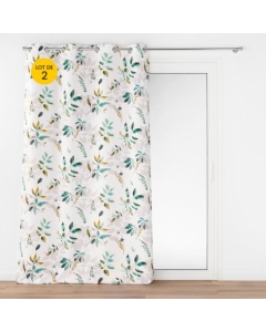 Lot de 2 rideaux à œillets 140 x 260 cm en polyester imprimé - Modèle Dilaris