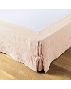 Cache-sommier gaze de coton 180 x 200 cm Gaia Rose clair
