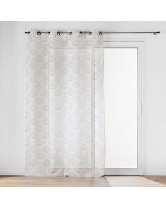 Voilage a oeillets 140 x 240 cm voile sablé imprimé metallisé Majestia
