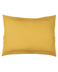 Taie d'oreiller volant plat 50 x 70 cm uni 57 fils lina  + point bourdon Miel